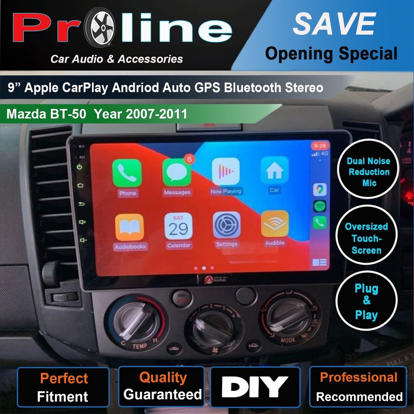 Mazda Bt50 07-11 Wireless Apple Carplay GPS Bluetooth Stereo 4wd Camera SatNav, Mazda Bt50 07-11 head unit replacement for Mazda Bt50 07-11, Mazda Bt50 07-11 head unit upgrade, for Mazda Bt50 07-11 stereo upgrade suit both manual and digital air condition control, provides installation. Upgrade to the lastest Wireless Apple CarPlay Android Auto