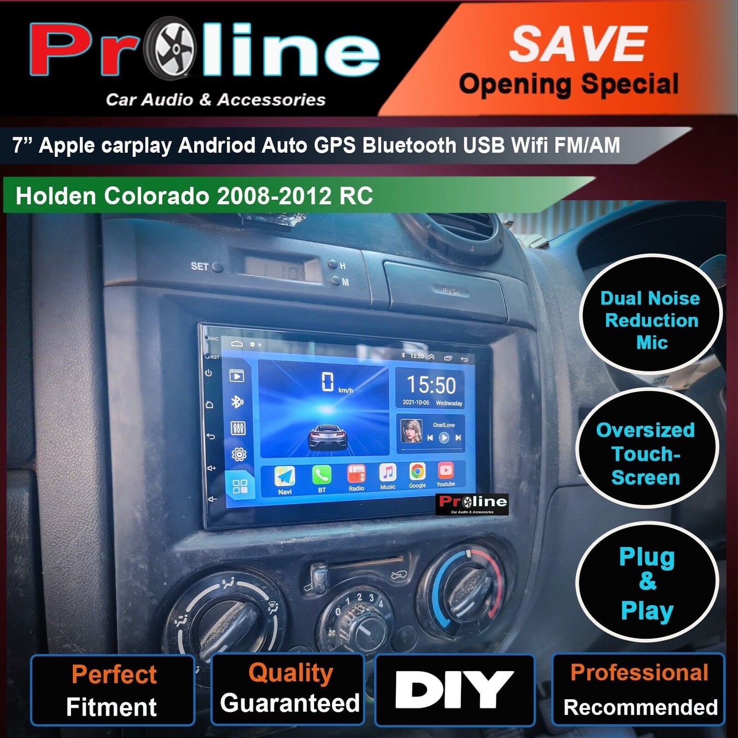 Holden Colorado 08-12 RC GPS Bluetooth USB Apple CarPlay Android Auto Navigation, Holden Colorado 08-12 RC head unit replacement for Holden Colorado 08-12 RC, Holden Colorado 08-12 RC head unit upgrade, for Holden Colorado 08-12 RC stereo upgrade suit both manual and digital air condition control, provides installation. Upgrade to the lastest Wireless Apple CarPlay Android Auto