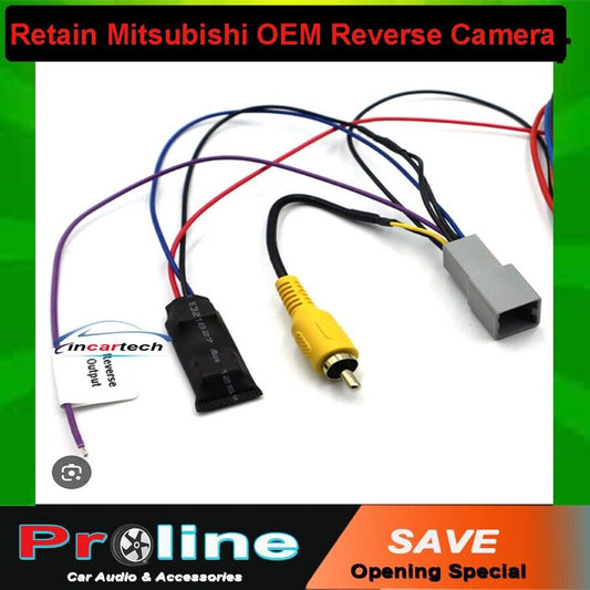 8 Pin female RCA Reverse Rear Backup Camera Retention Adapter for Mitsubishi