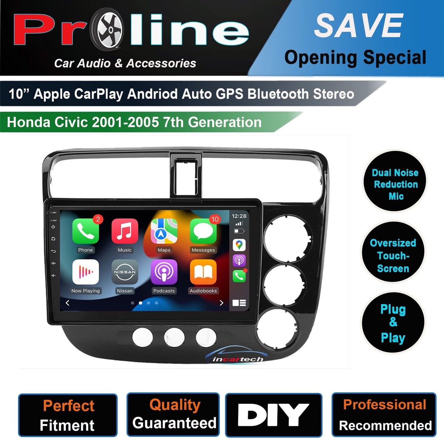 🔥10" Honda civic 01-05 GPS wireless Apple CarPlay Android Auto Satnav bluetooth, for Honda civic 01-05, head unit upgrade for Honda civic 01-05, Honda civic 01-05 head unit replacement for Honda civic 01-05, Honda civic 01-05 head unit upgrade, for Honda civic 01-05 stereo upgrade suit both manual and digital air condition control, provides installation. Upgrade to the Lastest Wireless Apple CarPlay Android Auto
