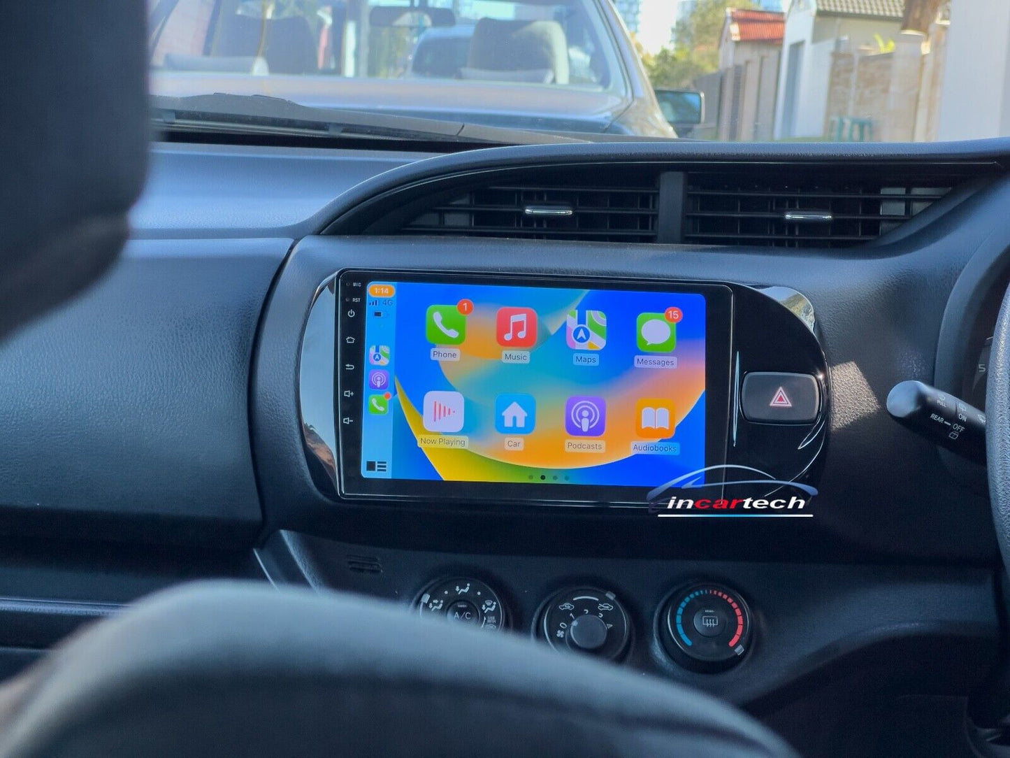 Fit Toyota Yaris Vitz 18 19 stereo wireless apple CarPlay android auto 9 inch, Toyota Yaris Vitz 18 19 head unit replacement for Toyota Yaris Vitz 18 19, Toyota Yaris Vitz 18 19 head unit upgrade, for Toyota Yaris Vitz 18 19 stereo upgrade suit both manual and digital air condition control, provides installation. Upgrade to the lastest Wireless Apple CarPlay Android Auto