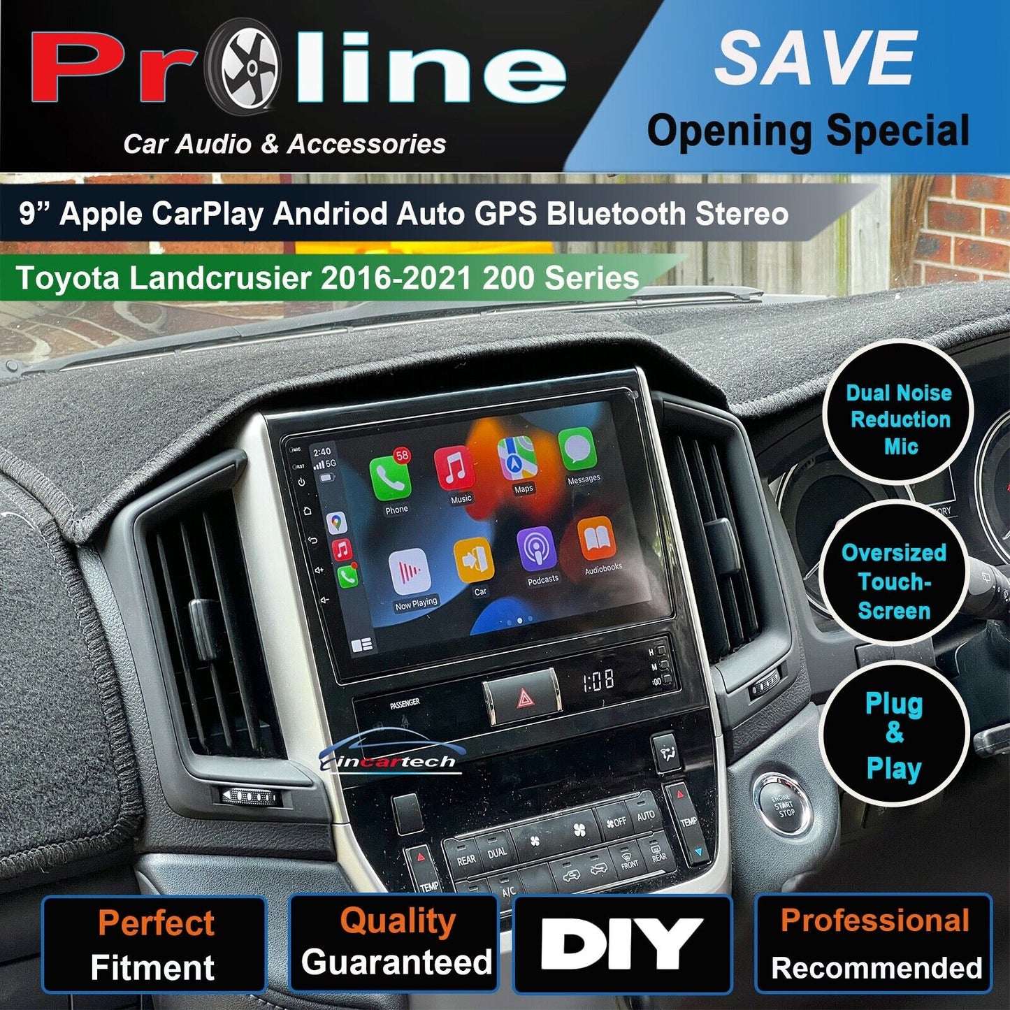 🔥 fit Toyota Landcruiser 16-22 LC200 GPS Apple CarPlay Android Auto Stereo deck, Toyota Landcruiser 16-22 LC200 head unit replacement for Toyota Landcruiser 16-22 LC200, Toyota Landcruiser 16-22 LC200 head unit upgrade, for Toyota Landcruiser 16-22 LC200 stereo upgrade suit both manual and digital air condition control, provides installation. Upgrade to the lastest Wireless Apple CarPlay Android Auto