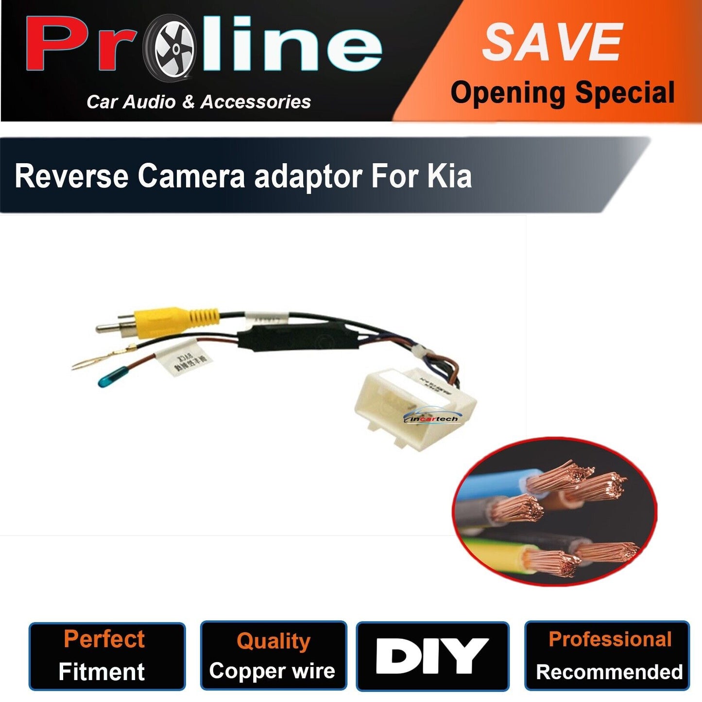 16 pins Reverse Camera Adaptor plug For Kia to aftermarket RCA stereo