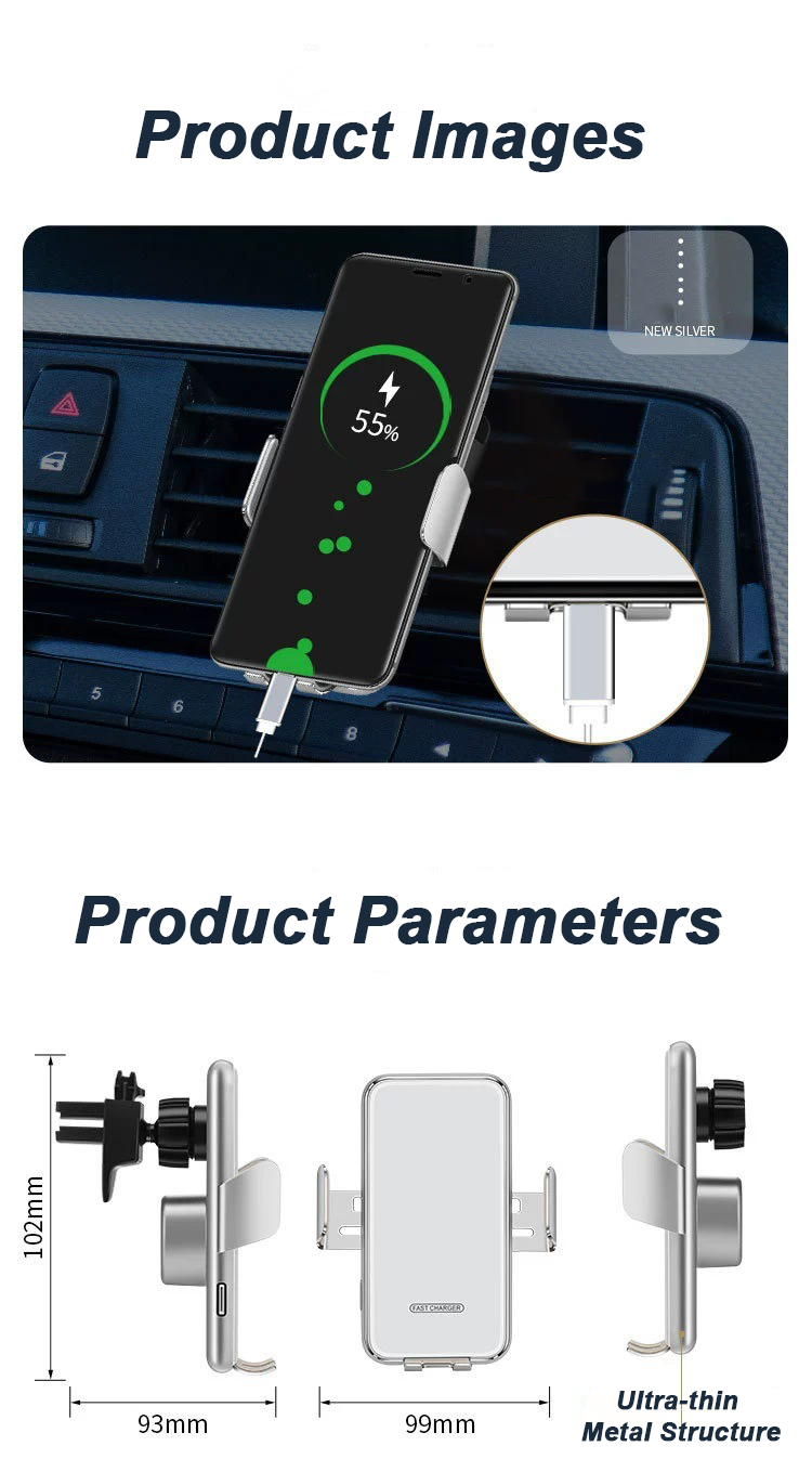 New Car Wireless Charging Bracket Automatic Sensing Touch 15W Wireless Charging, Touch on Automatic Wireless Car Charging, Touch Switch Auto-Scalling Car holder,wireless phone charger, Wireless Car phone holder