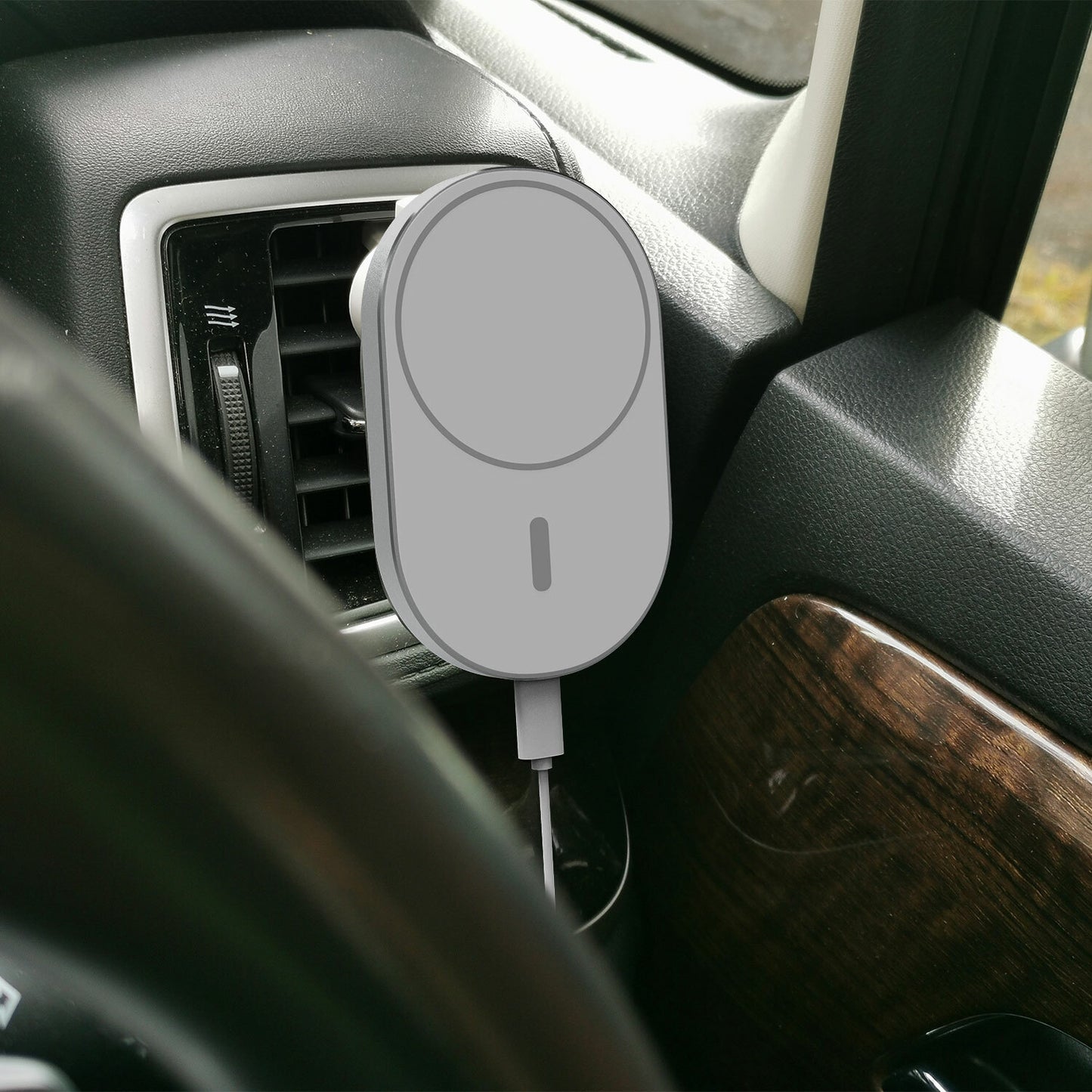 Laser Chargecore Magnetic Wireless Charger with Car Vent Mount Bundle – White, ChargeCore Magnetic Vent Mount Charging Set, Air Vent Mount Magnetic Wireless Car Charger,15W Fast Charging Car Mounts Compatible with MagSafe, Car Charger Mount 15W MagSafe Fast Wireless Charging for Apple iPhone