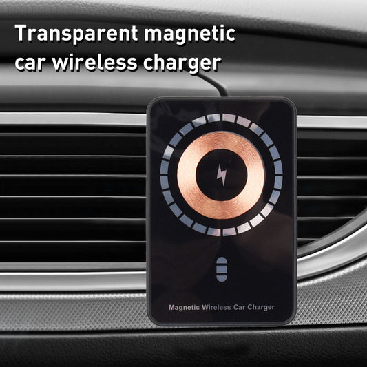 Transparent wireless magsafe charger for car, Laser Chargecore Magnetic Wireless Charger with Car Vent Mount Bundle – White, ChargeCore Magnetic Vent Mount Charging Set, Air Vent Mount Magnetic Wireless Car Charger,15W Fast Charging Car Mounts Compatible with MagSafe, Car Charger Mount 15W MagSafe Fast Wireless Charging for Apple iPhone，Magnetic Wireless Chargers Car Air Vent Stand Phone Charging~ Mini Fast