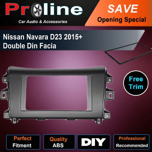 For NISSAN NAVARA D23 NP300 2015+ Stereo Surround Double Din Fascia Facia Panel