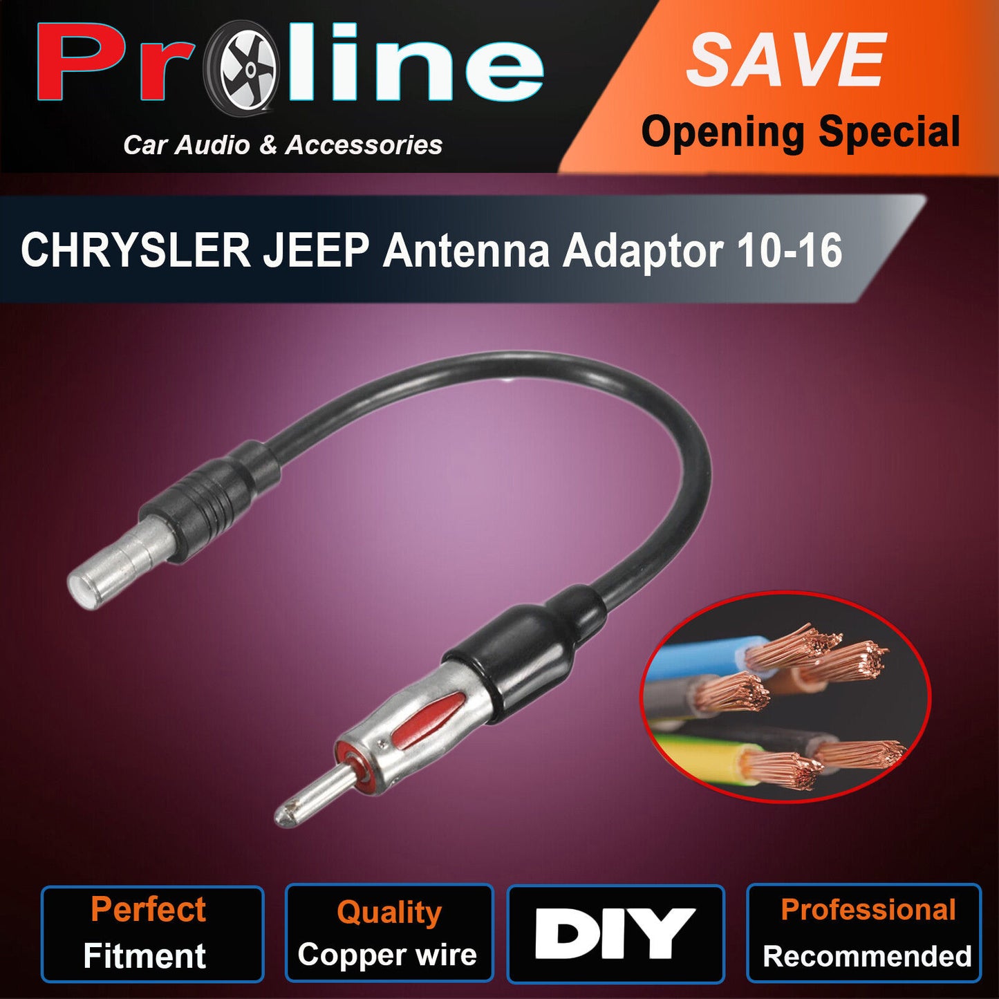 Antenna Adapter Radio Lead Male For Jeep Compass Patriot Grand Cherokee Wrangler