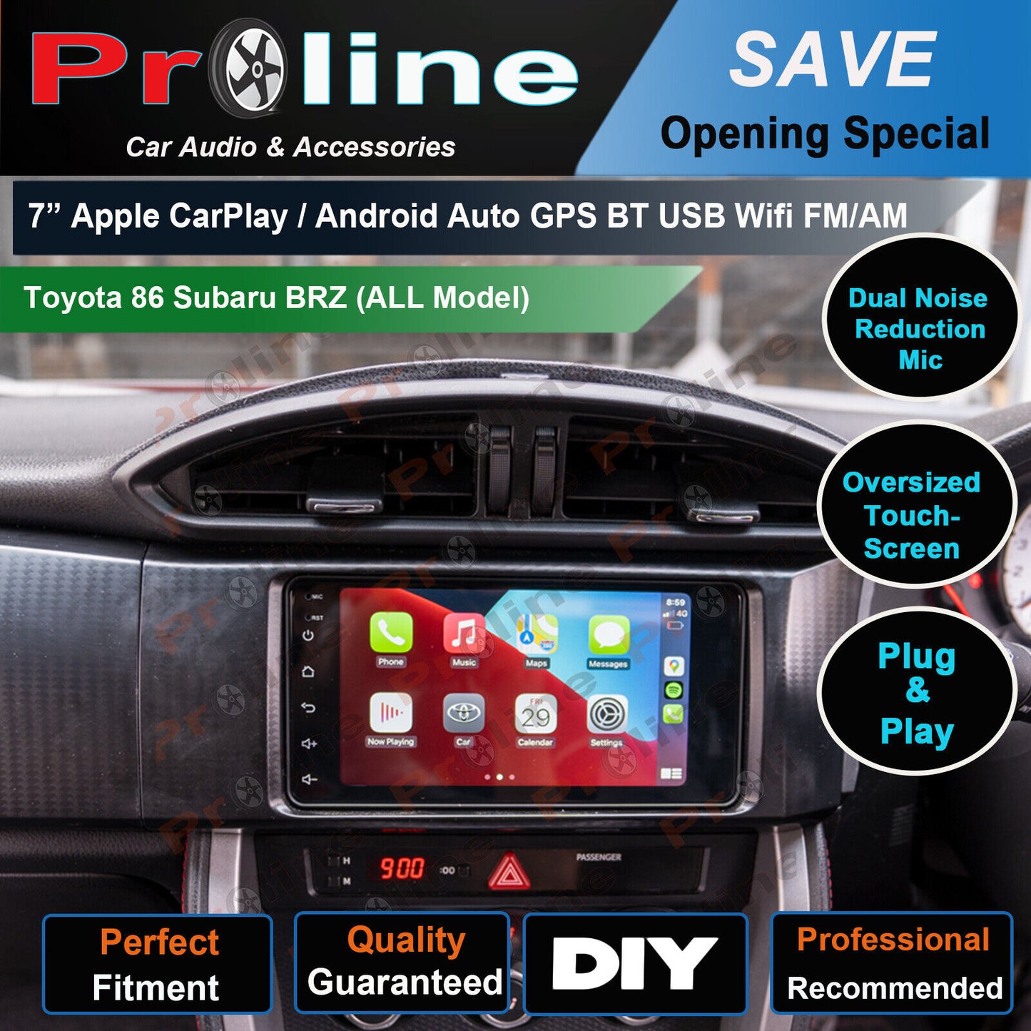 fit Toyota 86 Headunit GPS Bluetooth Apple Carplay Android Auto accessories, Toyota 86 head unit upgrade for Toyota 86 head unit replacement for Toyota 86 upgrade, Toyota 86 stereo upgrade suit both manual and digital air condition control, provides installation. Upgrade to the Latest Wireless Apple Carplay Android Auto