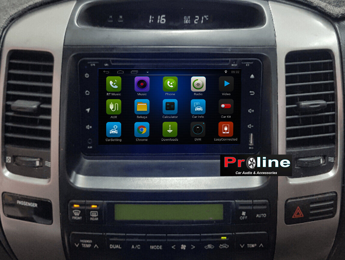 Fit Toyota Prado 120 Series GPS Bluetooth USB Apple Carplay android auto Stereo, for Toyota Prado 120 head unit upgrade for Toyota Prado 120 head unit replacement for Toyota Prado 120 unit upgrade, for Toyota Prado 120 stereo upgrade suit both manual and digital air condition control, provides installation. Upgrade to the Lastest Wireless Apple Carplay Android Auto