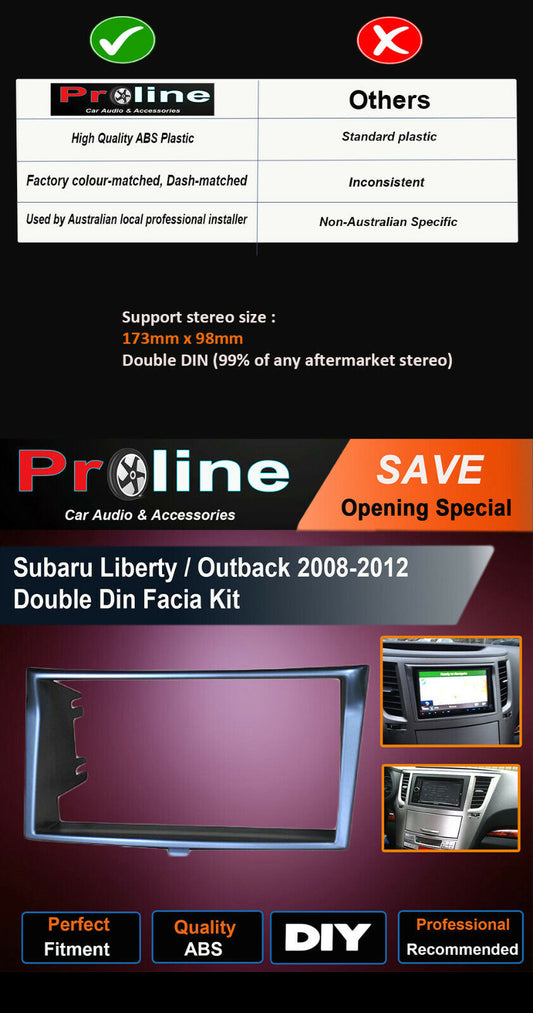 Subaru Liberty Outback 09-14 DOUBLE DIN radio facia sterero Fascia Dash kit