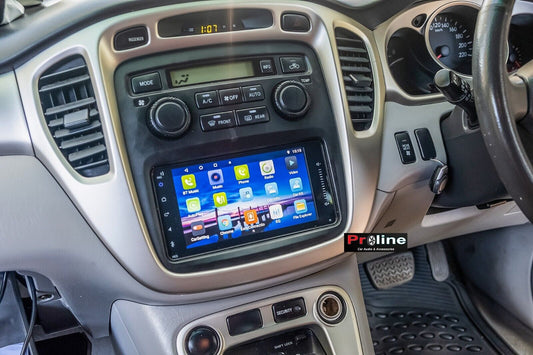 Fit Toyota Kluger 08-15 GPS Bluetooth Apple CarPlay Android Auto Stereo radio 7", Toyota Kluger 08-15 head unit upgrade for Toyota Kluger 08-15 head unit replacement for Toyota Kluger 08-15 upgrade, for Toyota Kluger 08-15 stereo upgrade suit both manual and digital air condition control, provides installation. Upgrade to the Lastest Wireless Apple Carplay Android Auto