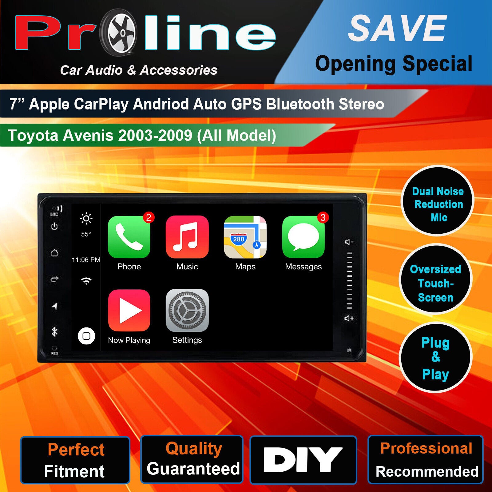 Fit Toyota Avensis 03-09 GPS Bluetooth Apple CarPlay Android Auto Stereo radio, Toyota Avensis 03-09 head unit upgrade, Toyota Avensis 03-09 , head unit replacement for Toyota Avensis 03-09 head unit upgrade, Toyota Avensis 03-09 stereo upgrade suit both manual and digital air condition control, provides installation. Upgrade to the Latest Wireless Apple CarPlay Android Auto