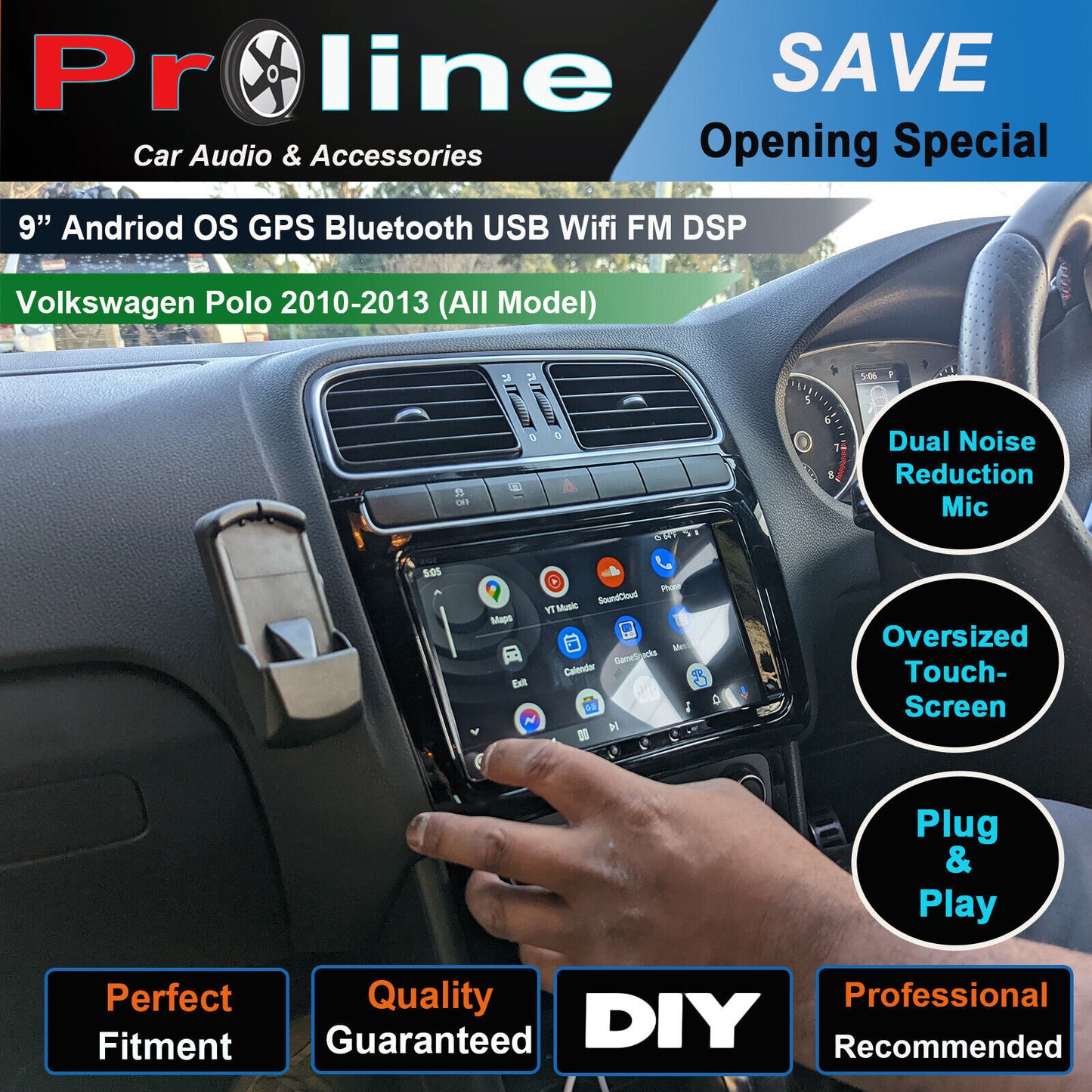 Volkswagen Polo Android Auto GPS SatNav stereo Bluetooth 9" Reverse camera DSP, Volkswagen Polo head unit upgrade for Volkswagen Polo, Volkswagen Polo head unit replacement for Volkswagen Polo upgrade, Volkswagen Polo stereo upgrade suit both manual and digital air condition control, provides installation. Upgrade to the Latest Wireless Apple Carplay Android Auto