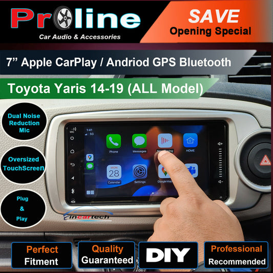 Fit Toyota Yaris 14-19 Apple CarPlay Andriod Auto GPS Bluetooth Stereo Radio USB, Toyota Yaris 14-19 head unit upgrade for Toyota Yaris 14-19 head unit replacement for Toyota Yaris 14-19 upgrade, Toyota Yaris 014-19 stereo upgrade suit both manual and digital air condition control, provides installation. Upgrade to the Latest Wireless Apple Carplay Android Auto