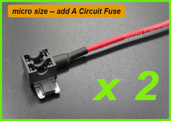 2PCS Add A Circuit Fuse Tap Car Micro size Blade Fuse Box Holder 12V 4wd dashcam