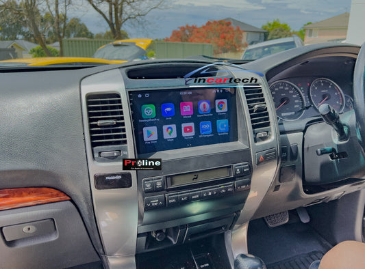 Fit Toyota Prado 120 Series GPS Bluetooth USB Apple CarPlay android auto Stereo, Toyota Prado 120 head unit upgrade for Toyota Prado 120, head unit replacement for Toyota Prado 120 head unit upgrade, Toyota Prado 120 stereo upgrade suit both manual and digital air condition control, provides installation. Upgrade to the Latest Wireless Apple CarPlay Android Auto
