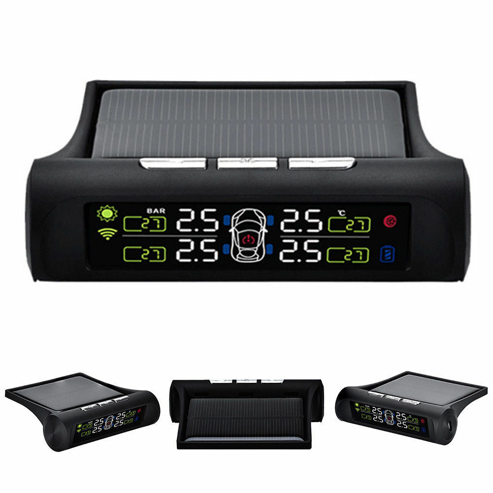 Car TPMS Solar Wireless Tyre Tire Pressure Monitor LCD Tester+4 External Sensors, tyre pressure monitoring system, wireless tyre pressure monitor