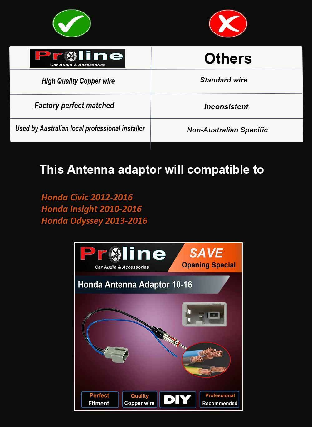 Honda CRV Civic Accord Euro Radio Antenna Adaptor Adapter power Aerial Female