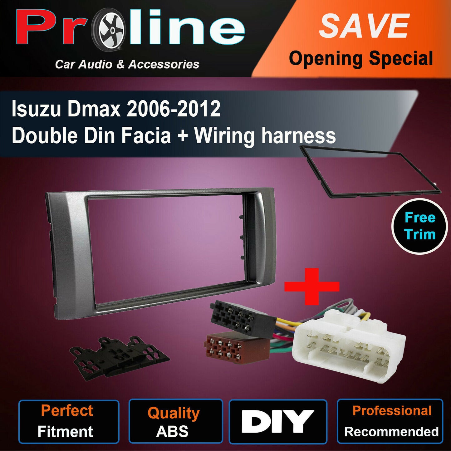 Isuzu Dmax 2006-2012 Double Din Facia+ Wiring harness