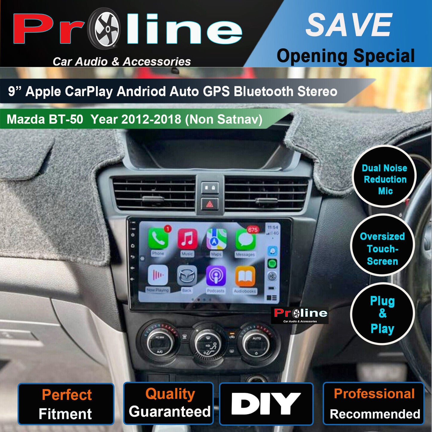 Mazda Bt50 Wireless Apple Carplay GPS Bluetooth Stereo 4wd accessories Camera, Mazda Bt50 head unit upgrade for Mazda Bt50 head unit replacement for Mazda Bt50 upgrade, Mazda Bt50 stereo upgrade suit both manual and digital air condition control, provides installation. Upgrade to the Latest Wireless Apple Carplay Android Auto