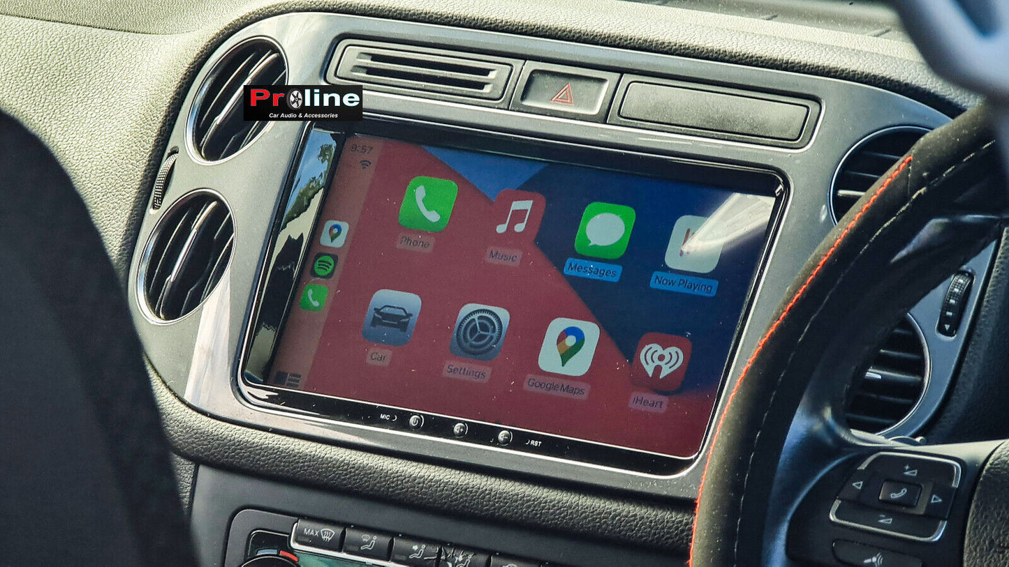 Volkswagen VW Tiguan Wireless Apple Carplay GPS SatNav stereo Bluetooth 9 Screen, Volkswagen Tiguan head unit upgrade for Volkswagen Tiguan , Volkswagen Tiguan head unit replacement for Volkswagen Tiguan upgrade, Volkswagen Tiguan stereo upgrade suit both manual and digital air condition control, provides installation. Upgrade to the Latest Wireless Apple Carplay Android Auto