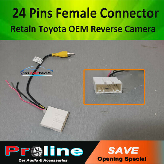 24 Pins Female Connector Retain Toyota OEM Reverse Camera