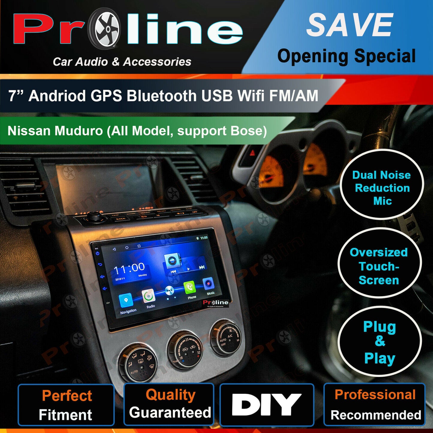 Nissan Muduro GPS Bluetooth Handfree Music Stream USB Radio support Bose stereo, Nissan Muduro head unit upgrade, Nissan Muduro head unit replacement Nissan Muduro unit upgrade, Nissan Muduro stereo upgrade suit both manual and digital air condition control, provides installation. Upgrade to the Lastest Wireless Apple Carplay Android Auto