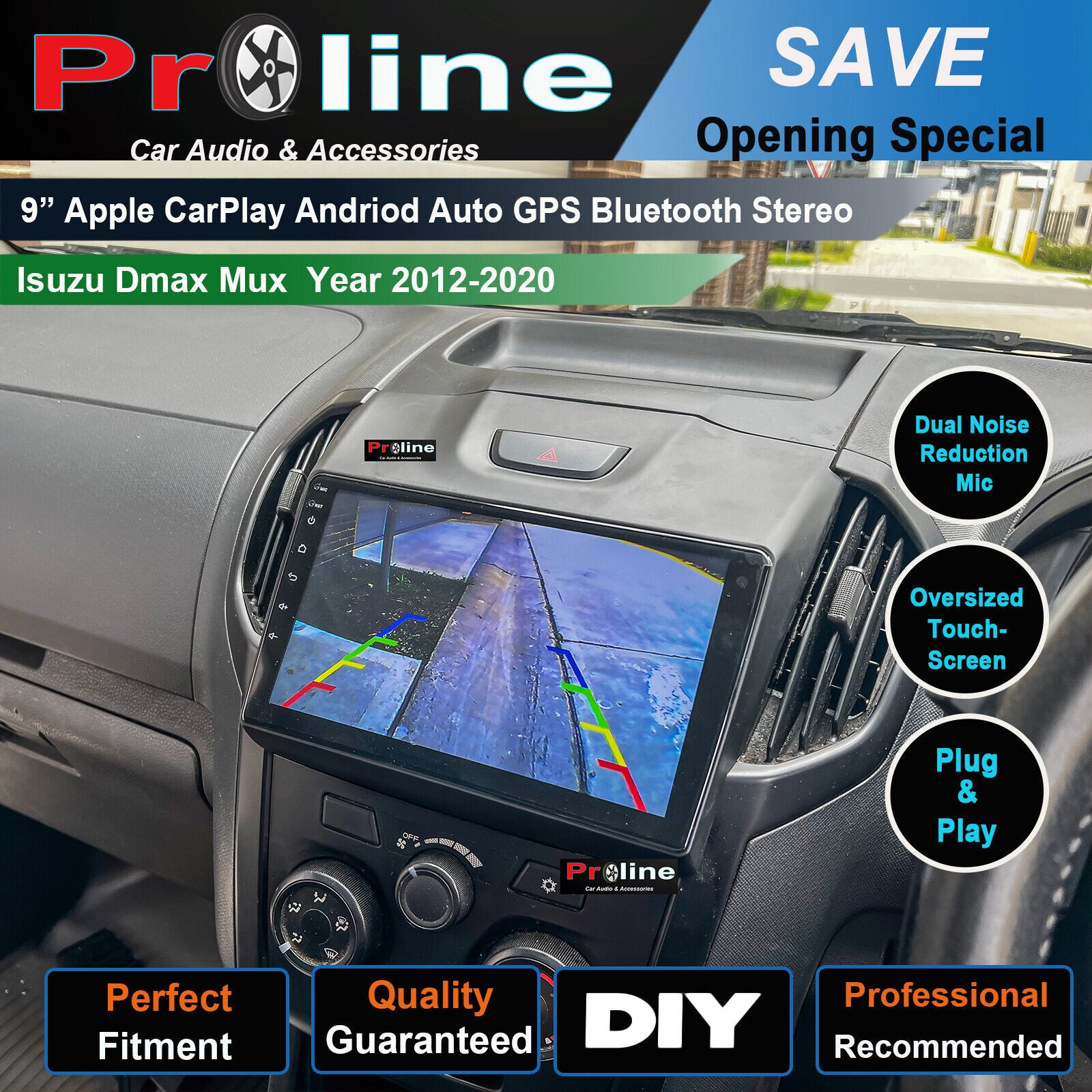 Isuzu Dmax Mux GPS Sat Nav upgrade stereo 9" touchscreen USB Reversing Camera, for Isuzu Dmax Mux head unit upgrade for Isuzu Dmax Mux  head unit replacement for Isuzu Dmax Mux unit upgrade, for Isuzu Dmax Mux stereo upgrade suit both manual and digital air condition control, provides installation. Upgrade to the Lastest Wireless Apple Carplay Android Auto