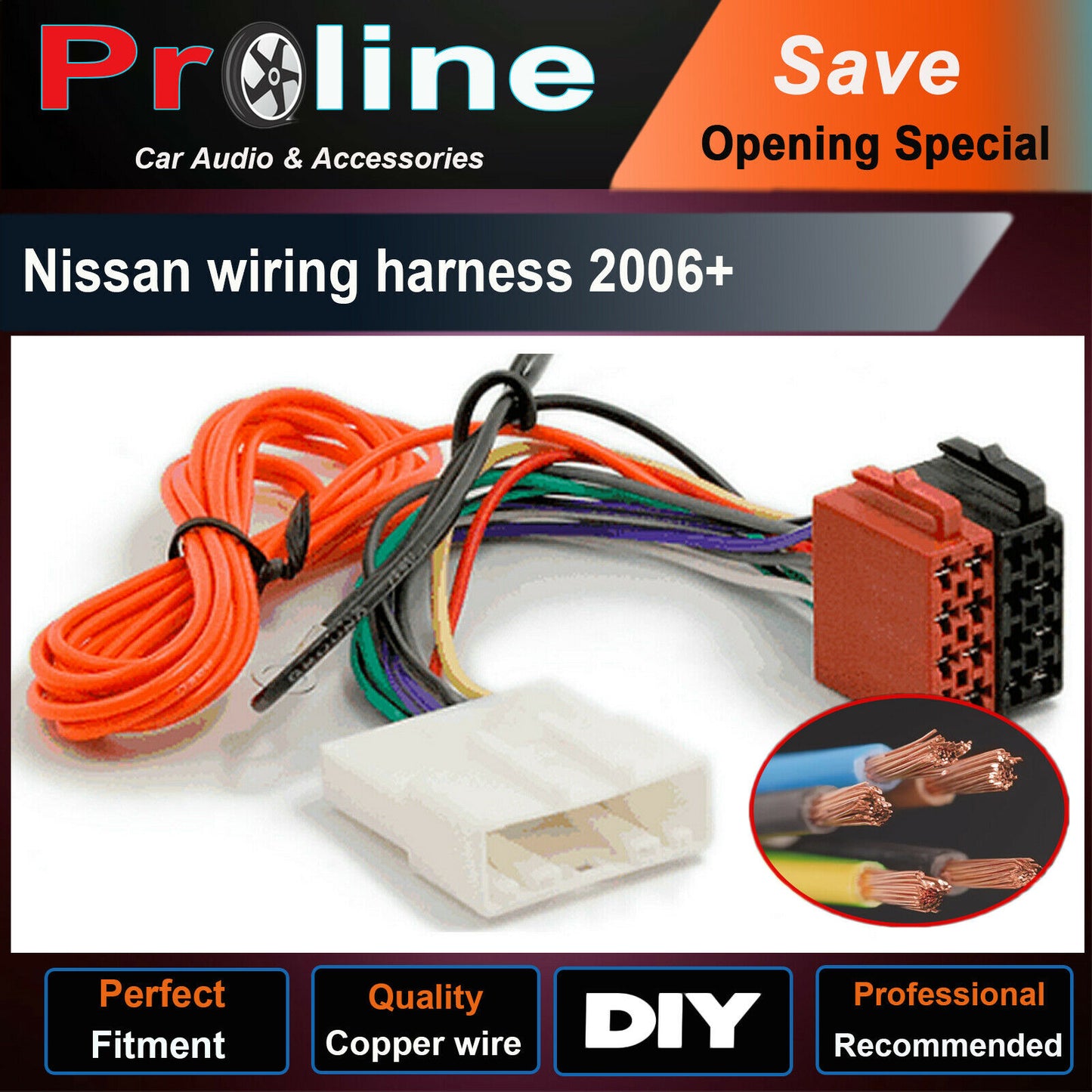 fit 2006+ Nissan ISO WIRING HARNESS radio lead wire loom connector adaptor