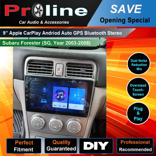 9" apple CarPlay Android 11 Car Subaru Forester SG 2003-2008 Stereo Radio Fascia, for 9" Subaru Forester SG 2003-2008 head unit upgrade for 9" Subaru Forester SG 2003-2008 head unit replacement for 9" Subaru Forester SG 2003-2008  unit upgrade, for 9" Subaru Forester SG 2003-2008 stereo upgrade suit both manual and digital air condition control, provides installation. Upgrade to the Lastest Wireless Apple CarPlay Android Auto