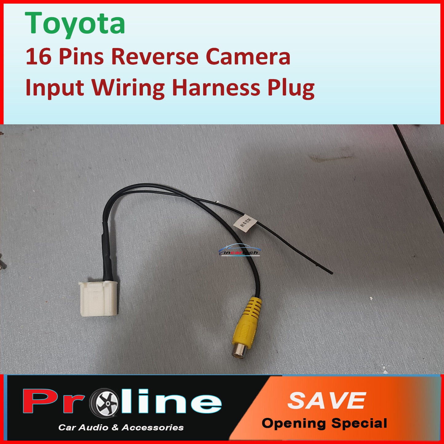 Fit Toyota 16 pins add reverse camera plug lead adaptor male adapter integration