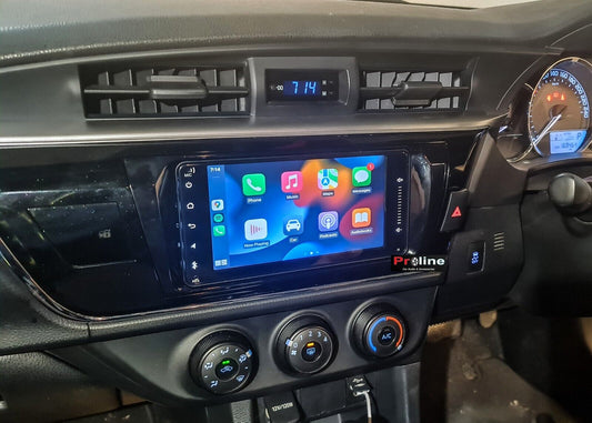 Fit Toyota Corolla Sedan 13-16 GPS Bluetooth USB Apple Carplay Android auto, Toyota Corolla Sedan 13-16 head unit upgrade for Toyota Corolla Sedan 13-16 head unit replacement for Toyota Corolla Sedan 13-16 upgrade, for Toyota Corolla Sedan 13-16 stereo upgrade suit both manual and digital air condition control, provides installation. Upgrade to the Lastest Wireless Apple Carplay Android Auto