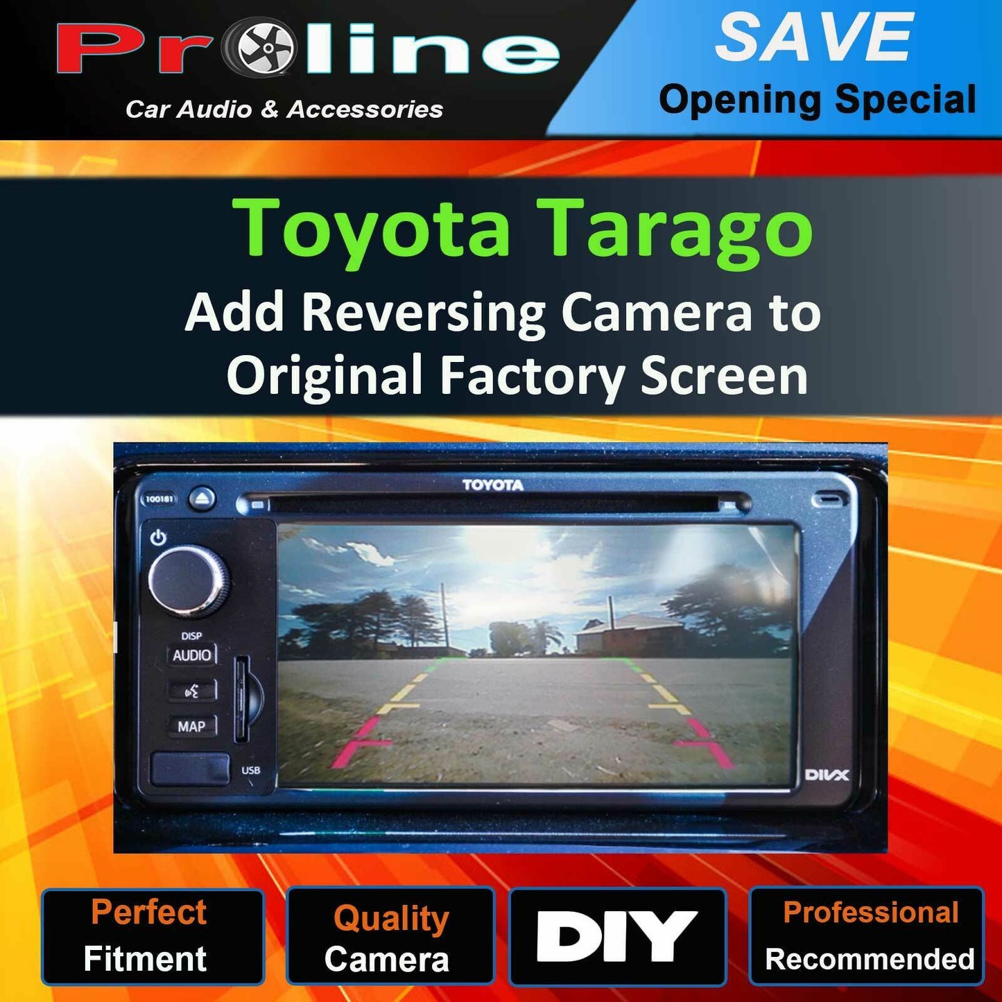 Fit Toyota 86 Corolla Hiace Rav4 Yaris Add Reverse Camera Kit to factory screen