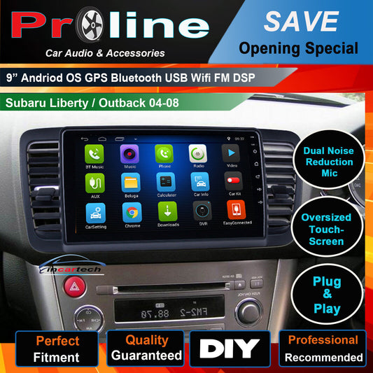 Subaru Liberty Outback 04-08 Apple Carplay Bluetooth GPS Navigation 9" screen, Subaru Liberty Outback 04-08 head unit upgrade, Subaru Liberty Outback 04-08 head unit replacement Subaru Liberty Outback 04-08 unit upgrade, Subaru Liberty Outback 04-08 stereo upgrade suit both manual and digital air condition control, provides installation. Upgrade to the Lastest Wireless Apple Carplay Android Auto