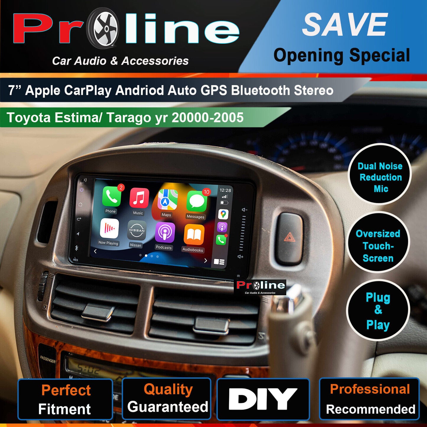Fit Toyota Tarago 00-05 GPS Bluetooth Apple Carplay Stereo Upgrade Headunit USB, Toyota Tarago 00-05 head unit upgrade for Toyota Tarago 00-05 head unit replacement for Toyota Tarago 00-05 upgrade, for Toyota Tarago 00-05 stereo upgrade suit both manual and digital air condition control, provides installation. Upgrade to the Lastest Wireless Apple Carplay Android Auto