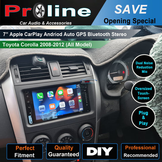 Fit Toyota Corolla 08-12 GPS Bluetooth USB Apple Carplay Android auto 7" Screen, Toyota Corolla 08-12 head unit upgrade for Toyota Corolla 08-12 head unit replacement for Toyota Corolla 08-12 upgrade, for Toyota Corolla 08-12 stereo upgrade suit both manual and digital air condition control, provides installation. Upgrade to the Lastest Wireless Apple Carplay Android Auto