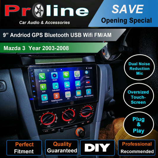 GPS Bluetooth Music Stream Fit Mazda 3 03-08 USB BT Stereo Radio SatNav Bose, Mazda 3 03-08 head unit upgrade for Mazda 3 03-08 head unit replacement for Mazda 3 03-08 upgrade, Mazda 3 03-08 stereo upgrade suit both manual and digital air condition control, provides installation. Upgrade to the Latest Wireless Apple Carplay Android Auto