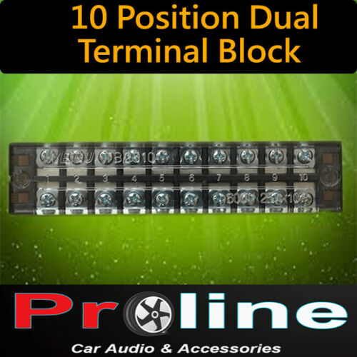 15A 10 Positions Double Rows Covered Barrier Screw Terminal Block Strip Wire au