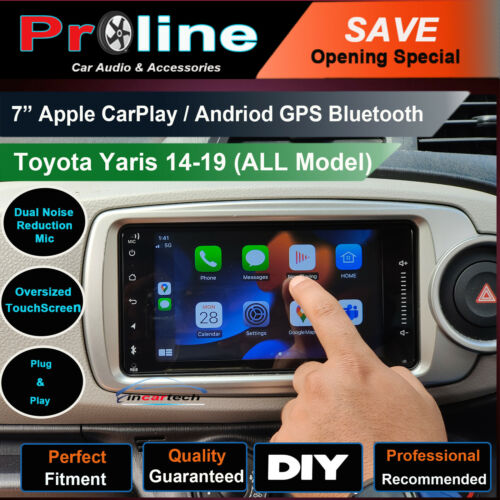 Fit Toyota Yaris 14-19 Apple CarPlay Andriod Auto GPS Bluetooth Stereo Radio USB, Toyota Yaris 14-19 head unit upgrade, Toyota Yaris 14-19 head unit replacement, Toyota Yaris 14-19 head unit upgrade, Toyota Yaris 14-19 stereo upgrade suit both manual and digital air condition control, provides installation. Upgrade to the Lastest Wireless Apple Carplay Android Auto
