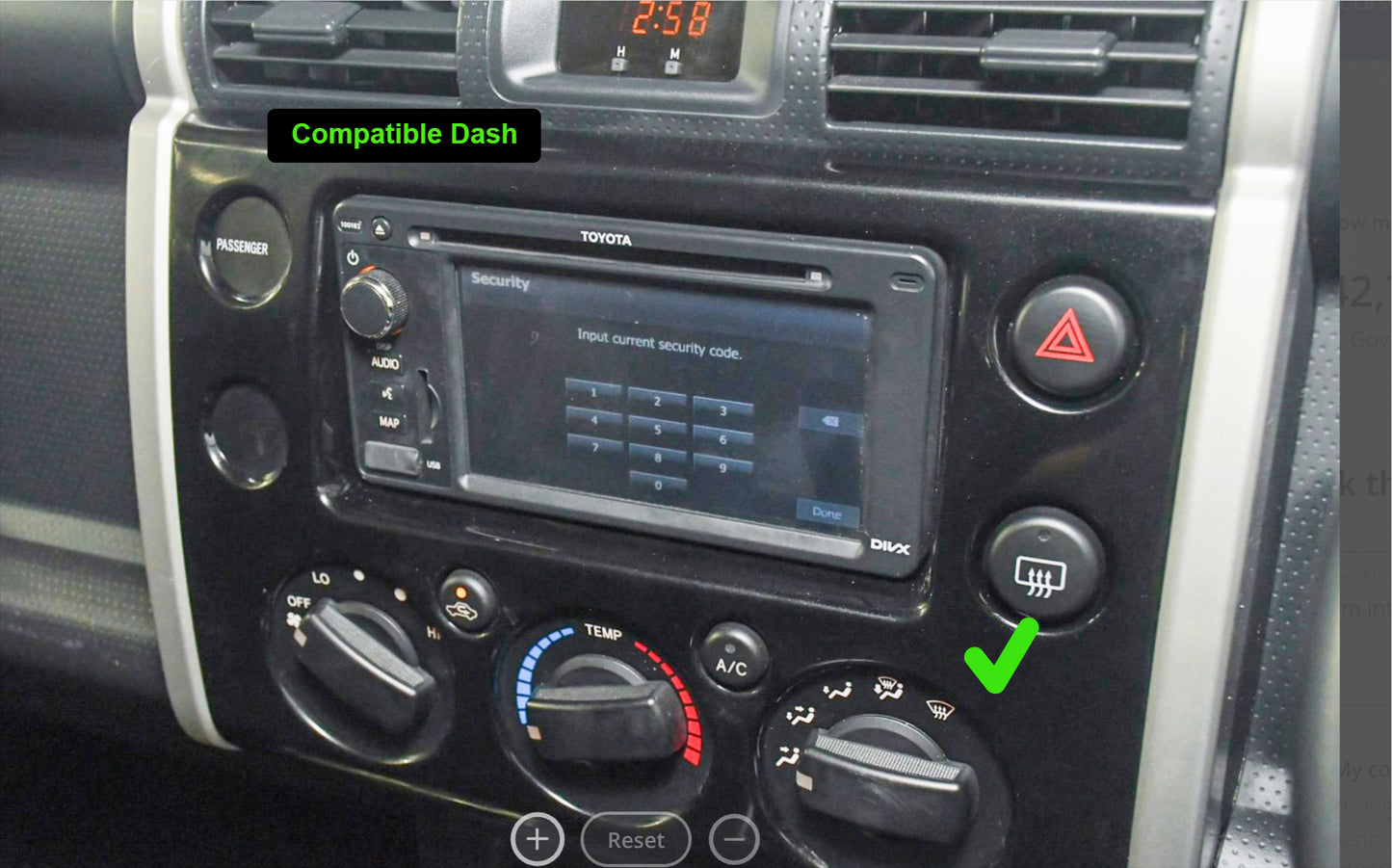 Toyota FJ Cruiser 2007-2015 GPS Bluetooth USB Wireless Apple Carplay Stereo GPS Android