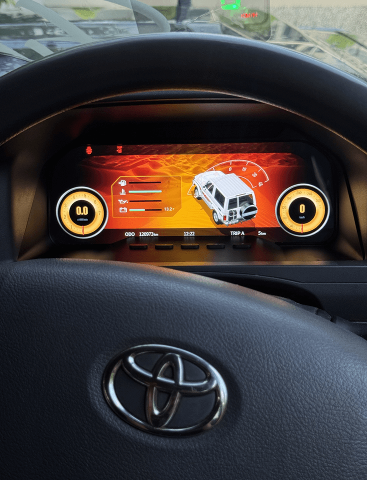 12.3” Display Cockpit Dashboard For Toyota LC 70 79 76 LCD Virtual Digital Instrument Cluster