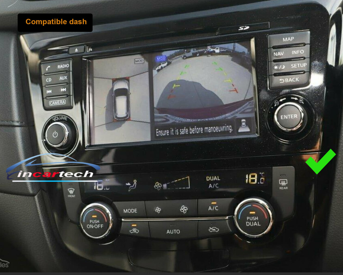 Nissan Xtrail 2014-2020 GPS Wireless Apple CarPlay Android Auto stereo DSP Support 360