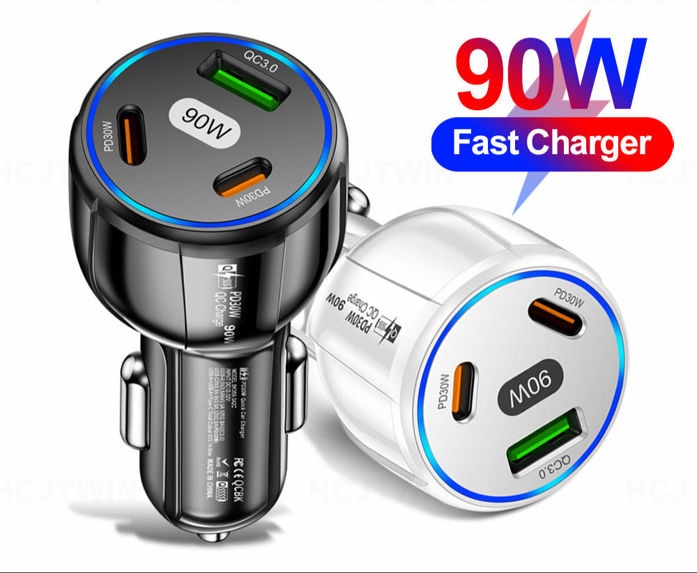 90W_High-Power_Car_Charger_with_Triple_USB_Ports_with_PD3.0_QC_3.0_Fast_Charging