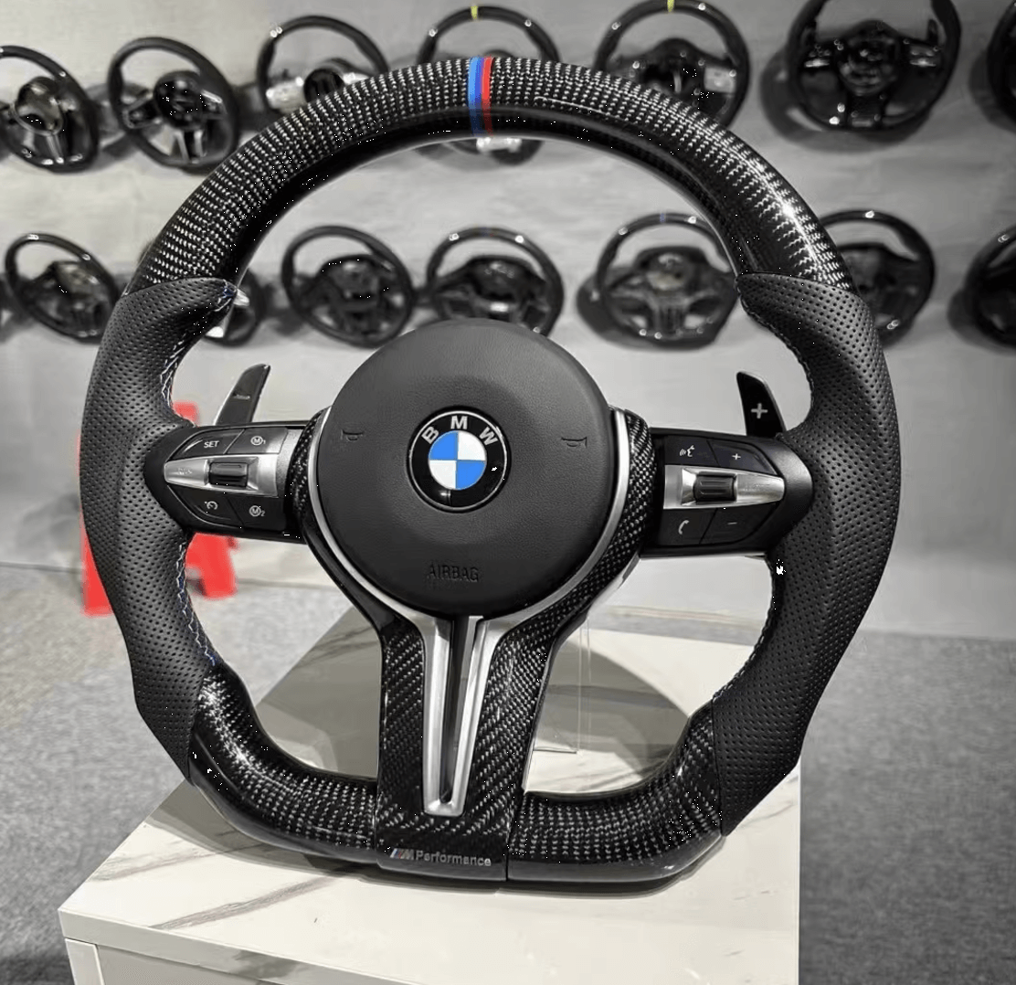 Carbon Fiber Car Steering Wheel For BMW M M3 M5 M6 F01 F02 F06 F07 F10 F11 F12 F13 F30 F32 F80 F91 E90 E91 E92 Car Accessories,Carbon fiber steering wheel, Performance steering wheel, Lightweight car steering wheel,