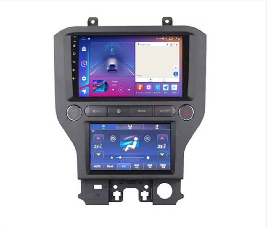 Ford Mustang 2015-2021 Dual screen 10"+6.68" Wireless Apple CarPlay Android Auto GPS Bluetooth Digital aircon