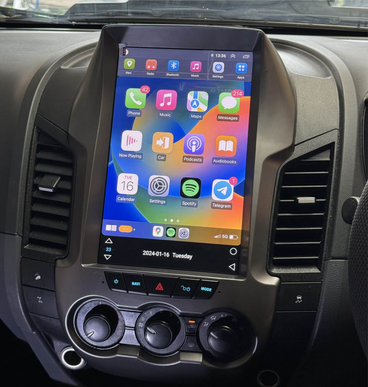 Ford Ranger 2011-2016 12.1“ vertical Touchscreen Wireless Apple CarPlay Android Auto GPS Bluetooth