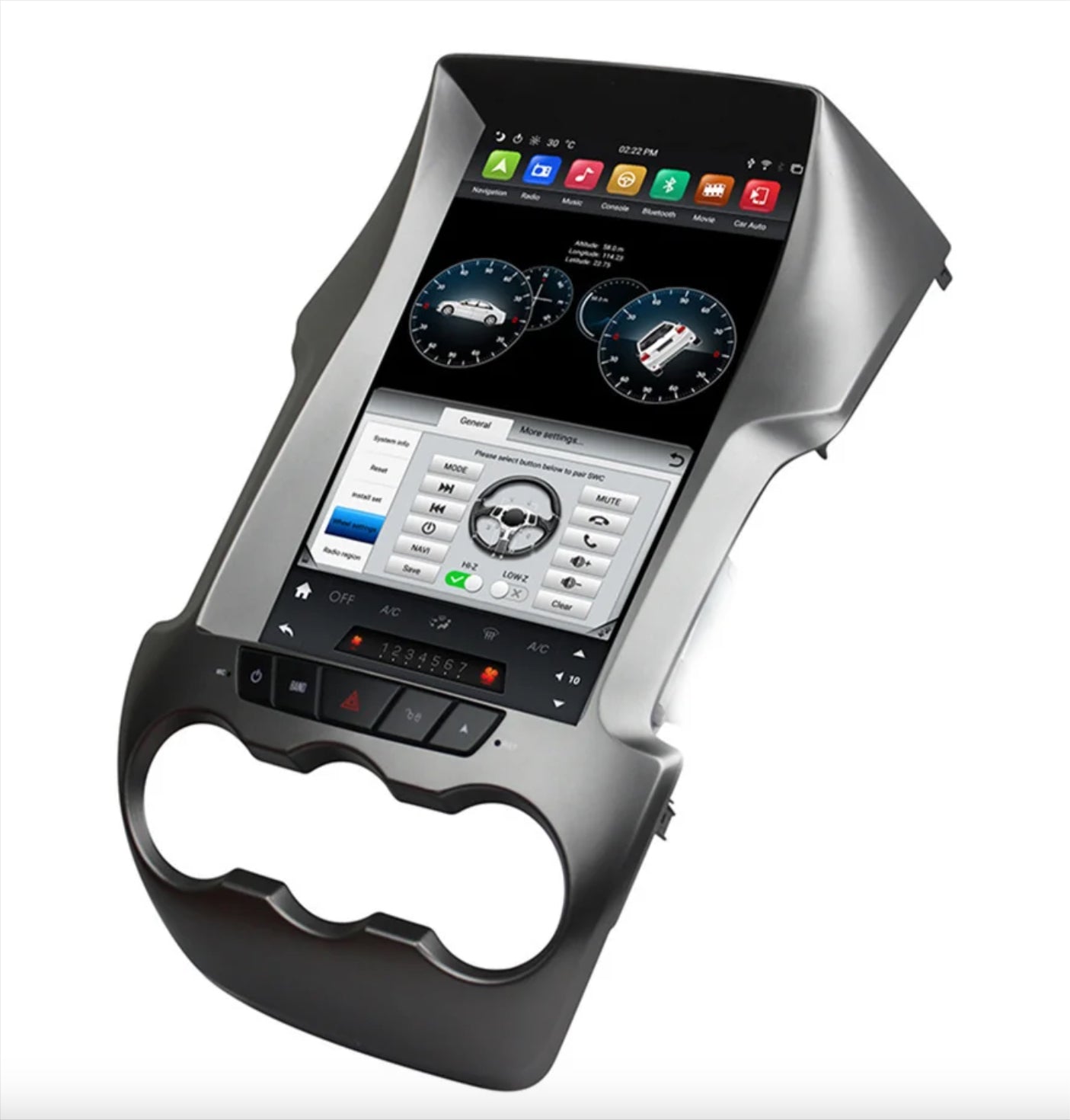 Ford Ranger 2011-2016 12.1“ vertical Touchscreen Wireless Apple CarPlay Android Auto GPS Bluetooth