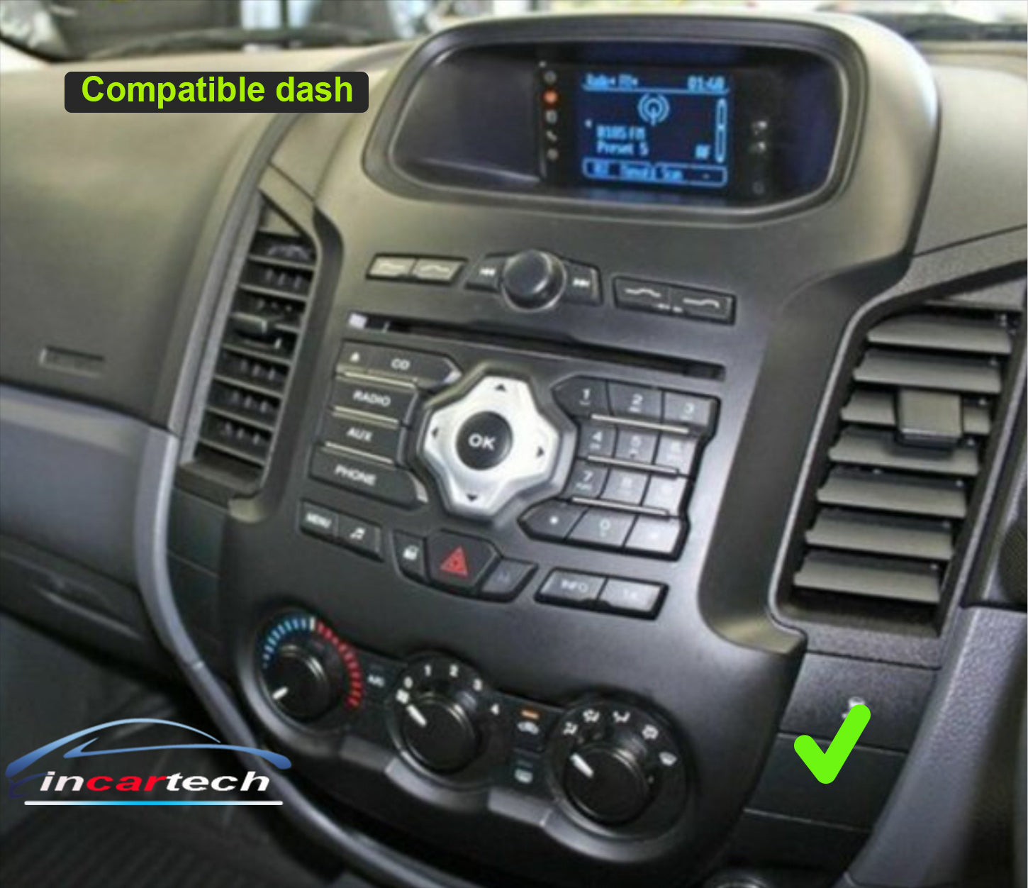 Ford Ranger 2011-2016 12.1“ vertical Touchscreen Wireless Apple CarPla ...