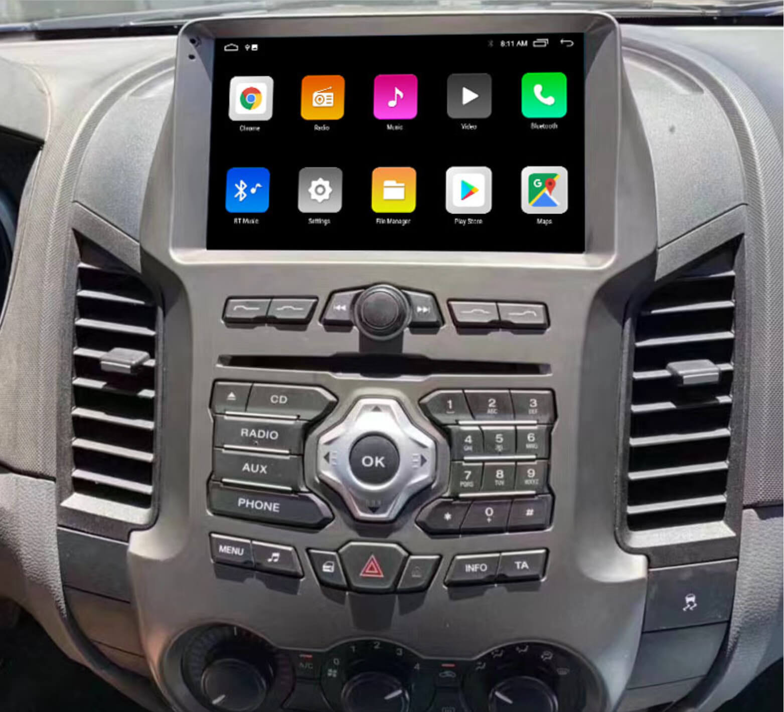 Ford Ranger 2011-2016 Wireless Apple Carplay Android Auto GPS Nav upgrade stereo 9 inch Bluetooth
